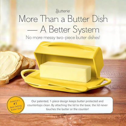 Flip Top Butter Dish with Attached Lid & Matching Knife, 2 Pack - Image 2