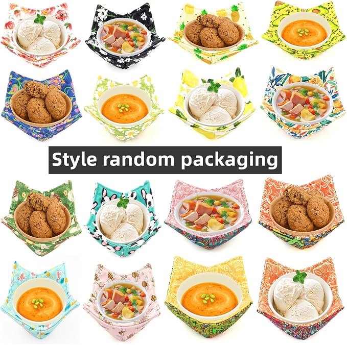 Cotton Microwavable Bowl Cozy, Microwave-Safe Hot Bowl Holders, Soup Bowl Cozy - Image 2