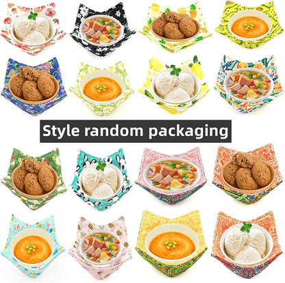 Cotton Microwavable Bowl Cozy, Microwave-Safe Hot Bowl Holders, Soup Bowl Cozy - Image 2