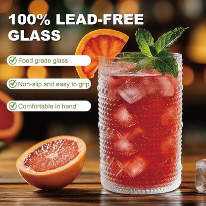 Hobnail Drinking Glasses Set of 8，Includes 12 oz beer glasses and 10 oz - Image 5