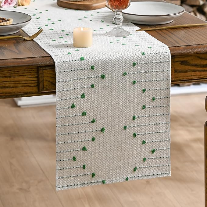 Artoid Mode Dark Green Boho Table Runner by ArtoidMode