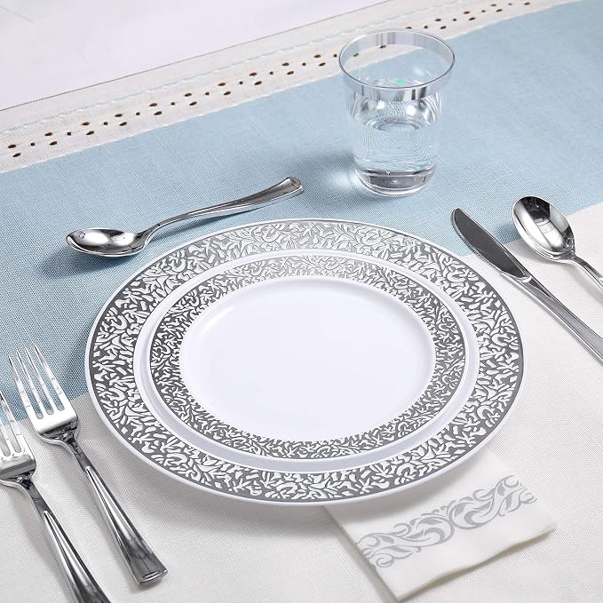 FOCUSLINE 350 Ct Silver Dinnerware Set - Image 4