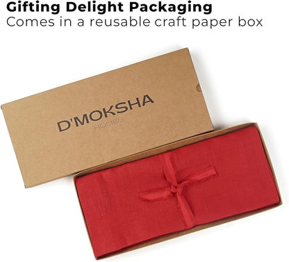 Classic Linen™ by D'Moksha Racing Red Table Runner 60 Inches, 100% Pure Linen - Image 4
