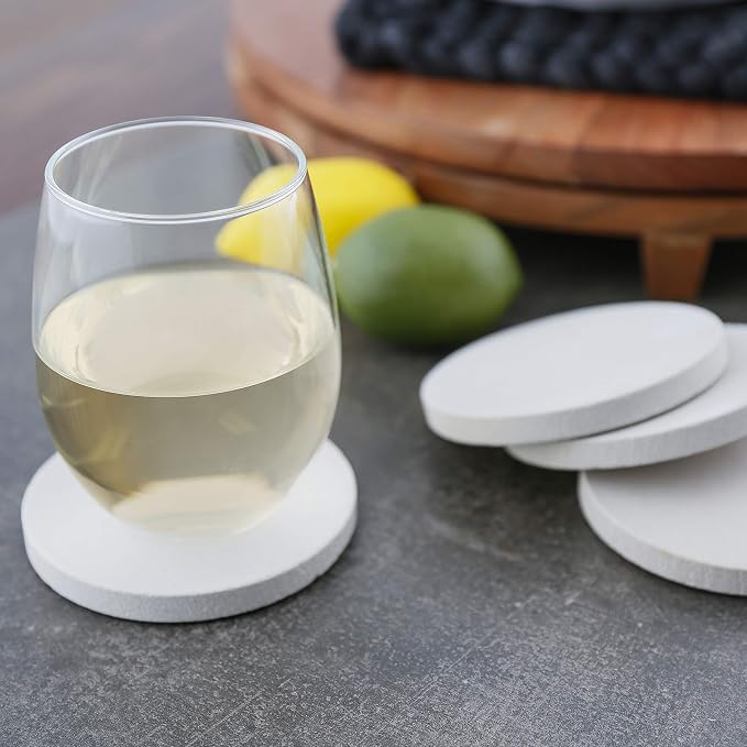 Thirstystone Round Natural Sandstone Coaster 4 Pack | 4" Diameter, Protective - Image 2