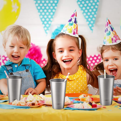 HAUSHOF Stainless Steel Cups, 20oz Stacking Cups, Unbreakable, 4 Pack | 18/8 - Image 2