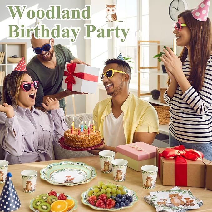Funnymoom 250 Pcs Woodland Baby Shower Party Decorations Safari Animals Paper - Image 5