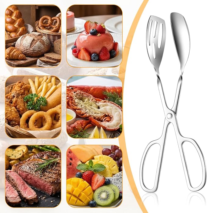 4-Pack Stainless Steel Salad Tongs & Serving Tongs - Image 4