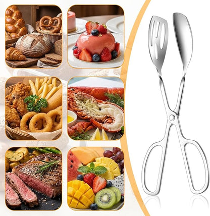 4-Pack Stainless Steel Salad Tongs & Serving Tongs - Image 4