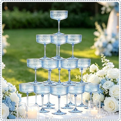 12PCS Plastic Martini Glasses, Unbreakable Reusable Champagne Coupe, Removable - Image 6
