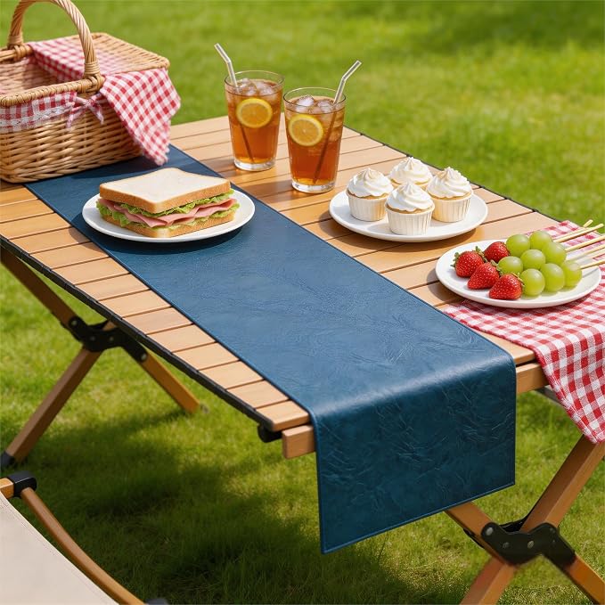 Double-Sided Faux Leather Table Runner, Waterproof Heat Resistant Non-Slip - Image 6