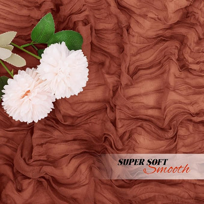 8 Pack Terracotta Cheesecloth Table Runners 20x120 Inch Gauze Table Runner - Image 7