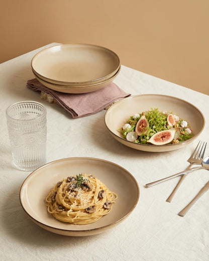 8.75 Inch Large Ceramic Pasta Bowls, 32 Oz Reactive Glaze Stoneware Pasta - Image 2