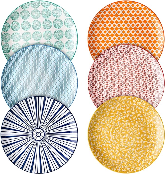 Selamica 10 inch Porcelain Dinner Plates, Large Size Serving Plate by Selamica