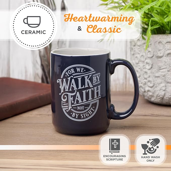 Christian Art Gifts Walk by Faith Scripture Coffee Mug, Inspirational Bible - Image 5