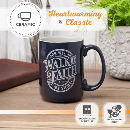 Christian Art Gifts Walk by Faith Scripture Coffee Mug, Inspirational Bible - Image 5