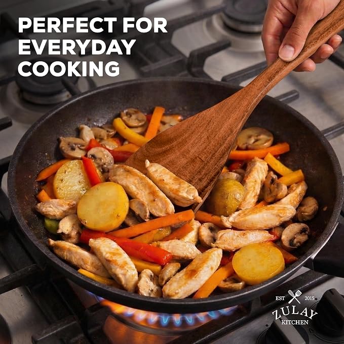 Zulay Kitchen 9-Piece Teak Wooden Utensils - Image 5