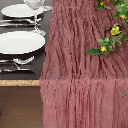 Efavormart 10ft Mauve Cheesecloth Table Runner - Image 5