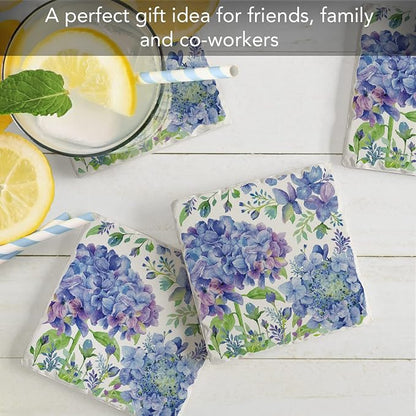 Thirstystone Beautiful Hydrangea 4 Pack Tumbled Tile Stone Coasters | 4" Square - Image 7