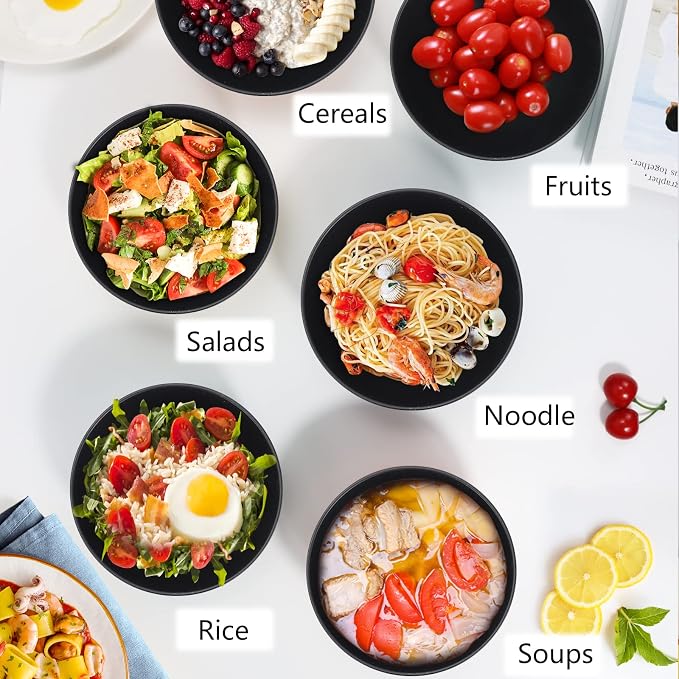 PYRMONT Unbreakable Cereal Bowl 26 OZ Alternative Plastic Bowls Reusable Wheat - Image 6