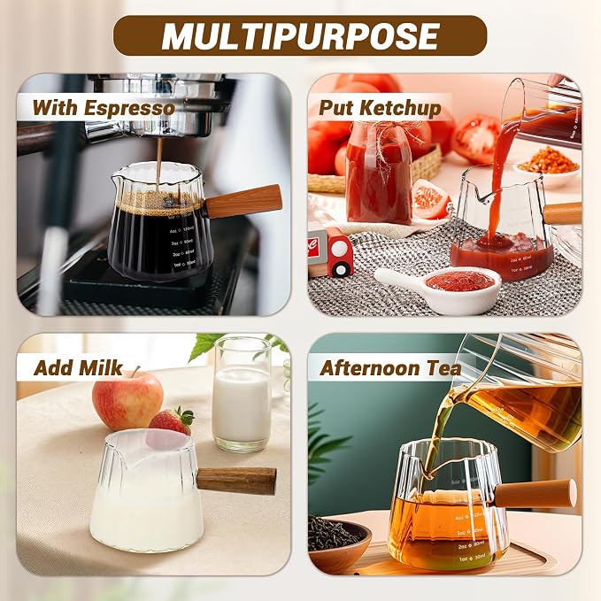 2 PCS Espresso Measuring Cup 6 Oz, Espresso Glass Cups - Image 7