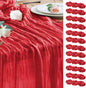 Cheesecloth Table Runner Red 10FT Boho Gauze Runner, 12 Pack | 120 Inch Cheese by Wokceer