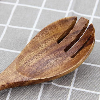 AOOSY Wooden Salad Tongs, 10.2 In Acacia Wood Salad Servers, Long Handle Salad - Image 8