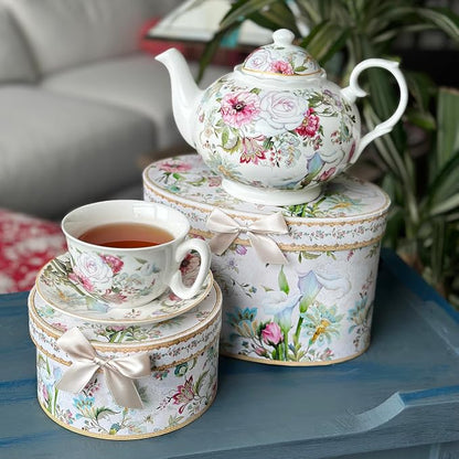 STP GOODS Bone China Tea/Coffee Cup and Saucer in Gift Box Fine Bone Tea Cup - Image 8