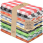 Urban Villa Cloth Napkins Set of 12 20x20 Inches 100% Cotton Napkins Cloth Washable Durable Reusable Absorbent Table Dinner Napkins Cloth for Hotel Lunch Restaurant Weddings Parties Multi Checks