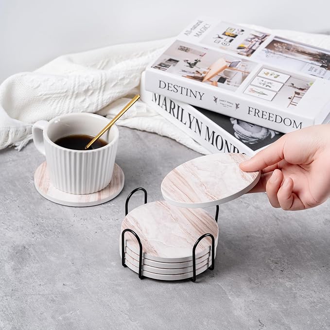 6Pcs Absorbent Coasters Set - Image 5