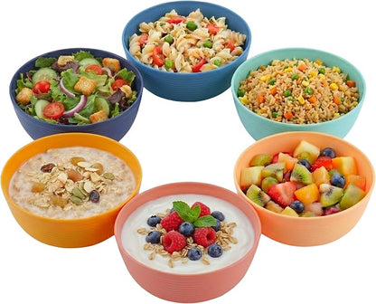 Plastic Bowls Kitchen Set for Cereals, Soup – Salad Bowl Set of 6 for Hot Cold - Image 6