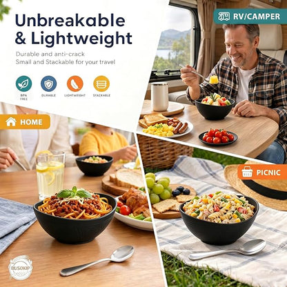 Cereal Bowls Sets of 6, Unbreakable & Lightweight Wheat Straw Bowls 26oz - Image 6
