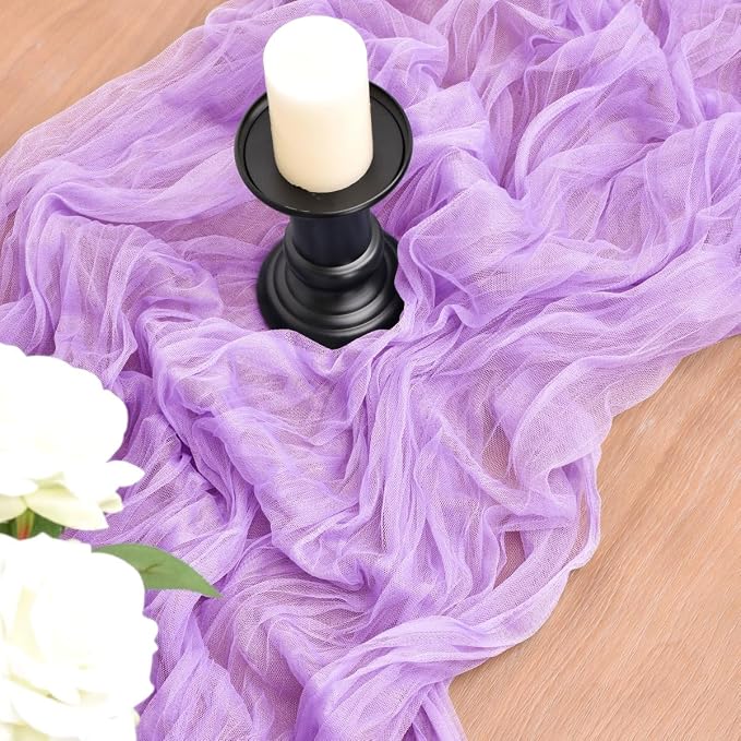 Lilac Cheesecloth Table Runner Cheese Cloth Wedding Birthday Party Decor | 10Ft - Image 2