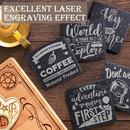 13 Pieces Slate Drink Coasters, GOH DODD 4 Inch Black Coasters Stone Coaster Set - Image 4