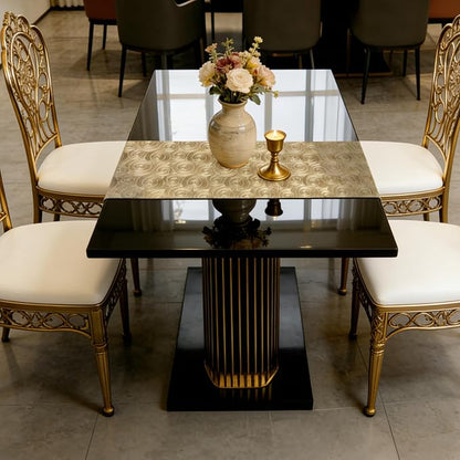 FAVE Gold Small Table Runner 36 Inch Dresser Vinyl Runner | Heat Resistant - Image 8