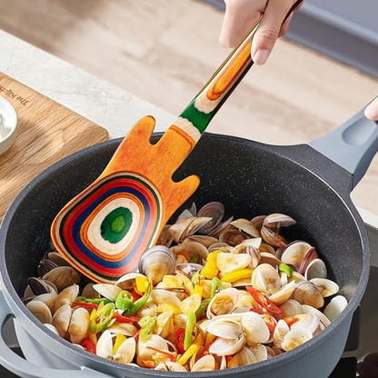 Pakkawood 12 inch Guitar Cooking Spoons and Spatula Set, Long Handle Flat - Image 4