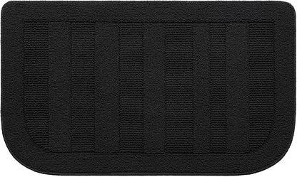 BEQHAUSE 24x40 Inch Kitchen Rug Mat Durable Kitchen Rugs Non-Slip Washable Absorbent Kitchen Mats for Floor Dirt-Resistant Semicircular Kitchen Mat (Black)
