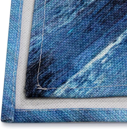 Blue and Grey Table Runner, Abstract Modern Art Burlap Table Runners - Image 5