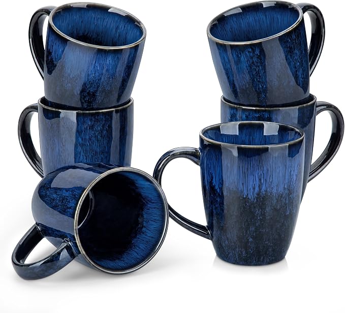 vancasso STARRY Ceramic Coffee Mug Set of 6, 16 Oz Tea Cups by vancasso