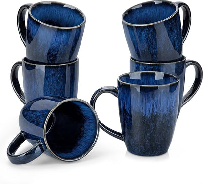 vancasso STARRY Ceramic Coffee Mug Set of 6, 16 Oz Tea Cups by vancasso