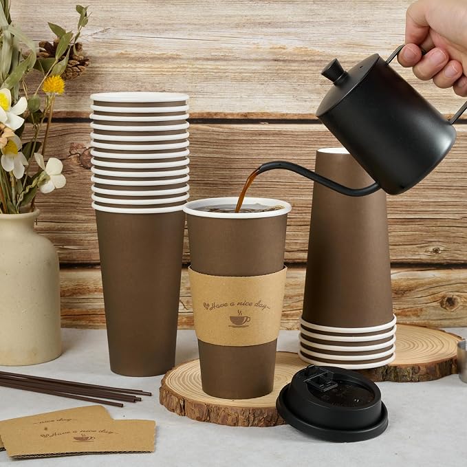 LITOPAK 100 Pack 20 oz Coffee Cups - Image 3