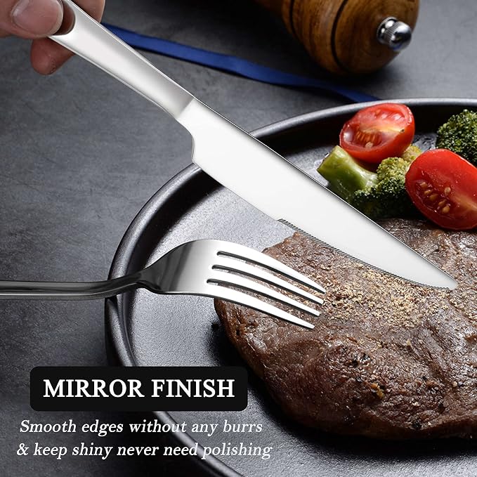 LIANYU Silverware Flatware Set for 8, 40 Piece Stainless Steel Cutlery Set | - Image 3