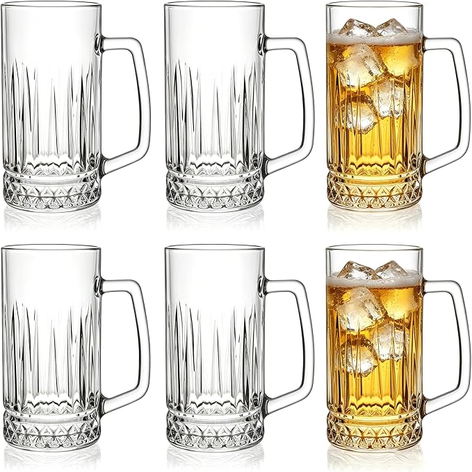 Beer Mugs For Freezer, 20 oz Large Heavy Glass Mugs by Unknown