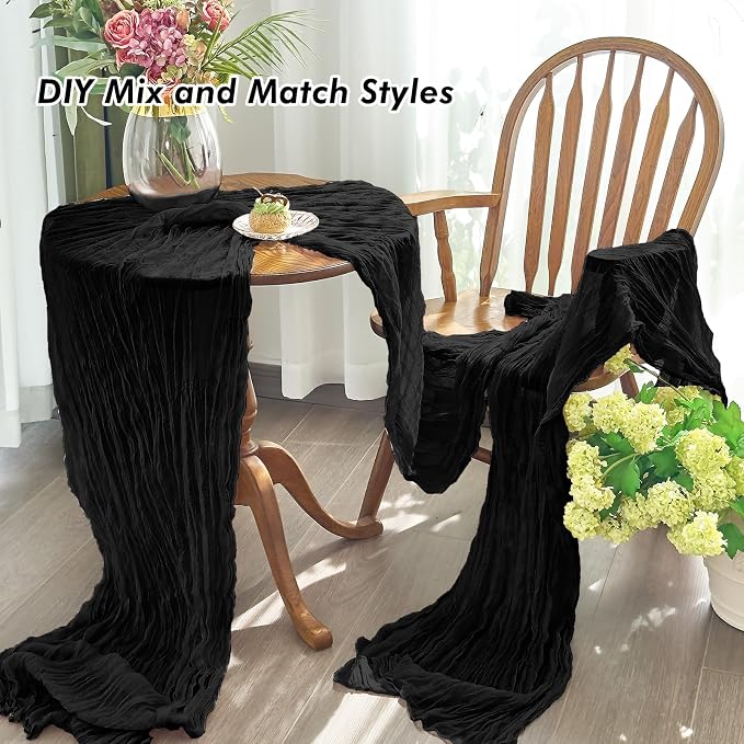 IVAPUPU Black Table Runner 120 Inches - Image 4