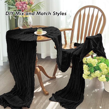 IVAPUPU Black Table Runner 120 Inches - Image 4
