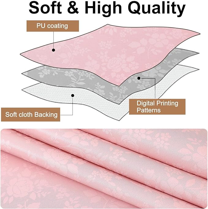 Smiry Square Table Cloth, Waterproof Heavy Duty Vinyl Tablecloths, Wipeable Washable Table Cover for Kitchen, Dining Room & Valentines(Pink, 70" X 70")