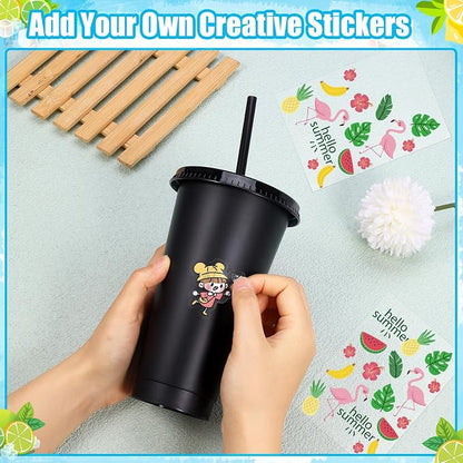 24 Pack Plastic Tumblers with Lids and Straw, Reusable Cups with Lids and - Image 4