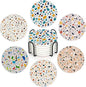 6 Pcs Coasters for Drinks with Holder, Terrazzo Marble Absorbent Ceramic Coasters with Cork Base,Cute Funny Table Drinks Coasters Tabletop Protection Mat,Table Home Decor,4 Inches