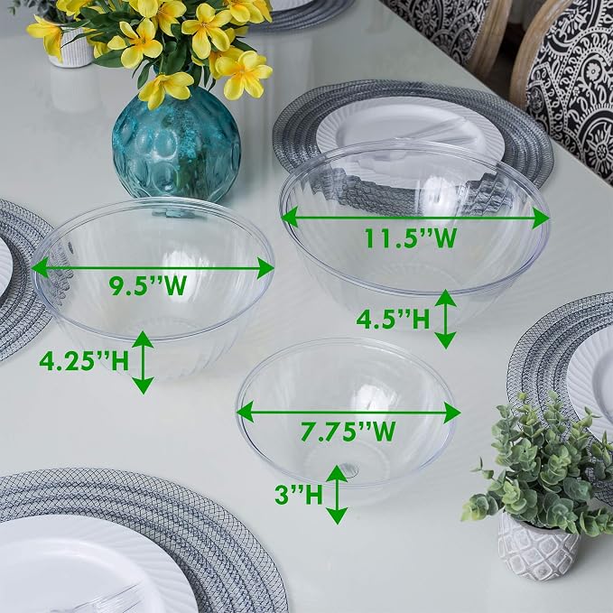 2 Swts Disposable Round Crystal Clear Serving Bowls - Image 8