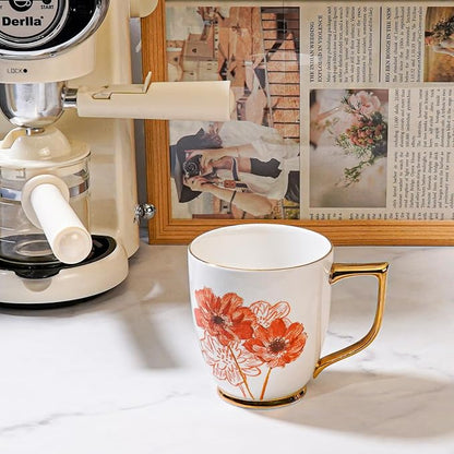 Ceramic Daisy Cup, 15 oz | Porcelain Mug - Image 4