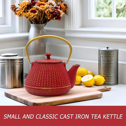 Small Cast Iron Tea Kettle for Stovetop Safe, Durable Teapot - Image 3